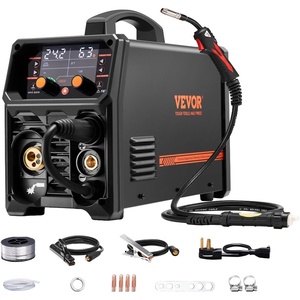 VEVOR Pro MIG Welder, 250A Pluse Mig Welding Machine, 5-in-1 Synergic Welder Machine MIG Pluse/Gas MIG/Flux Core MIG/Stick/Lift TIG, 110V/220V Dual Voltage Aluminum Mig Welder with LCD Screen Display(4-in-1 200A)
