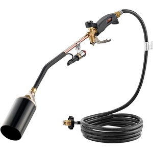 VEVOR Propane Torch Weed Burner, High Output 1,800,000 BTU with 10 ft Hose, Heavy Duty Blow Torch with Adjustable Flame & Turbo Trigger Push Button Auto Igniter, Flamethrower for Garden Ice Snow Road(27in)