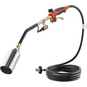 VEVOR Propane Torch Weed Burner, High Output 1,800,000 BTU with 10 ft Hose, Heavy Duty Blow Torch with Adjustable Flame & Turbo Trigger Push Button Auto Igniter, Flamethrower for Garden Ice Snow Road(28 x 4.9 x 2.4 inch)