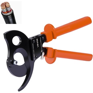 VEVOR Ratcheting Cable Cutter, Spring Steel Blades with Insulated Handles, Quick-Release Button, Heavy Duty Ratchet Cable Wire Cutter for Cutting Copper & Aluminum Cables Up to 800 MCM / 400 mm²(10inch/1000 MCM / 500 mm²)