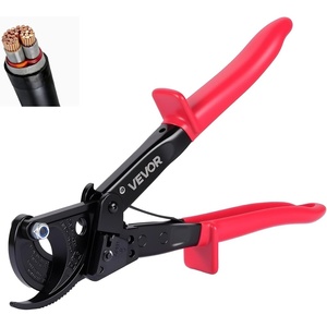 VEVOR Ratcheting Cable Cutter, Spring Steel Blades with Insulated Handles, Quick-Release Button, Heavy Duty Ratchet Cable Wire Cutter for Cutting Copper & Aluminum Cables Up to 800 MCM / 400 mm²(10inch/474 MCM / 240 mm²)