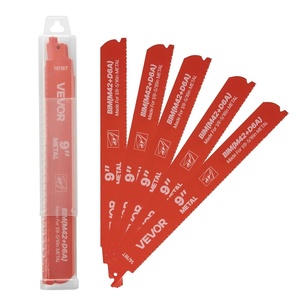 VEVOR Reciprocating Saw Blades, 25 Pack, 6/12 TPI Bi-Metal Reciprocating Saw Blade Set with Universal Shank, Sharp Teeth for Fast and Smooth Cuts, for Wood and Nail-Embedded Wood Demolition, Orange(25Pcs Metal)