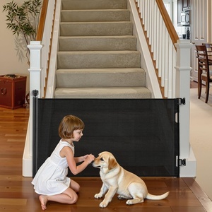 VEVOR Retractable Baby Gate, Extends to 120 inch Extra Wide, 38.5 inch Tall, with Reinforced Fiberglass Strips, Avoids Crawling Through, Mesh Dog Gate for Decks, Doorways, Garages, Indoor, Black(Black)