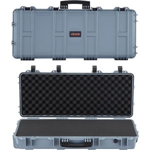 VEVOR Rifle Case, Rifle Hard Case with 4 Layers Fully-protective Foams, Lockable Hard Gun Case with Wheels, IP67 Waterproof & Crushproof, for Rifles or Shotguns(Grey)