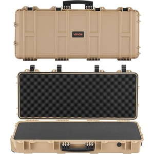 VEVOR Rifle Case, Rifle Hard Case with 4 Layers Fully-protective Foams, Lockable Hard Gun Case with Wheels, IP67 Waterproof & Crushproof, for Rifles or Shotguns(Khaki)