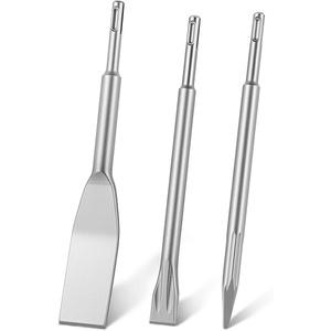 VEVOR SDS Plus Chisel Set, 6pcs SDS Plus Rotary Hammer Drill Attachments, Includes Point, Flat, & U-Groove Chisels, Heat Treated 40Cr Alloy Steel, Sharp Edge for Demolition, Concrete and Brick(3)