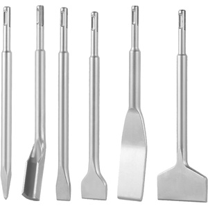 VEVOR SDS Plus Chisel Set, 6pcs SDS Plus Rotary Hammer Drill Attachments, Includes Point, Flat, & U-Groove Chisels, Heat Treated 40Cr Alloy Steel, Sharp Edge for Demolition, Concrete and Brick(6)