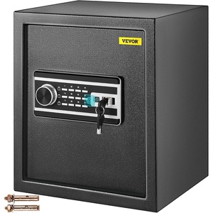 VEVOR Safe Box, 2.1 CU.FT Fingerprint Safe Box for Money w/ 2 Keys & Digital Keypad, Q235 Steel Fireproof Safe Box for Storing Cash, Jewelry, Pistols, Documents, Watches in Home & Office & Hotel(1.7 cubic feet)