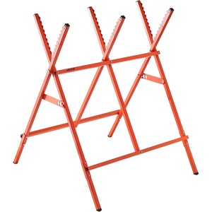 VEVOR Saw Horses, 260 lbs Load Capacity Sawhorse with Heavy Duty Legs, Adjustable Height Saw Horse with Non-Slip Foot Pads, for Woodworking, Carpenters & Contractors