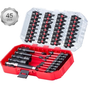 VEVOR Screwdriver Bit Set, 101-Piece, Magnetic Phillips, Pozidriv, Slotted, Square, Torx, Hex Bits, Hex Nut Sockets, Extension Rod with Storage Case, High-Strength S2 Alloy Steel, Blackened Finish(45 PCS)