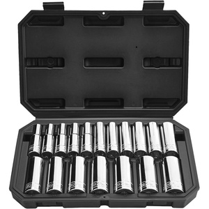VEVOR Socket Set, 76 Pieces, 3/8 inch Drive Socket and Ratchet Set, SAE and Metric, Deep and Shallow, Mechanic Tool Kit with Accessories and Storage Case, CR-V Alloy Steel, for Automotive Repair(1/2″)