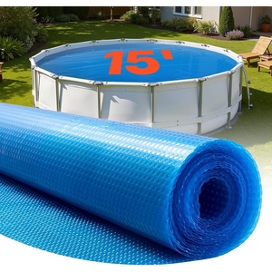 VEVOR Solar Pool Cover, 24 x 12 ft Rectangle Solar Cover 16 mil for Pools, Inground Above Ground Swimming Pool Solar Blanket with Bubble, Heat Retaining Solar Covers Blue(Blue)