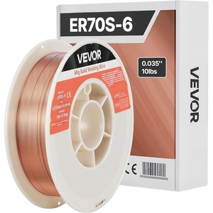 VEVOR Solid MIG Welding Wire, ER70S-6 0.03-inch 10 LBS, Low Spatter Mild Steel Welding Wire with High Deoxidizers for All-Position Gas Shielded Welding(ER70S-6 0.035inch)
