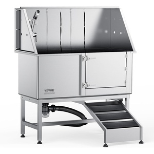 VEVOR Stainless Steel Dog Washing Station, Professional 62 inch Pet Grooming Tub w/Ramp, PE Water Filter Board, Faucet & Showerhead & Soap Holder Bathtub for Large & Medium & Small Pets (Left Door)(Right Door)