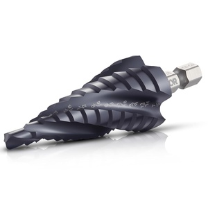 VEVOR Step Drill Bit Set, 1/8-7/8 inch, 3 Pieces Step Drill Bits, 1/4 inch Hex Shank, TiAlN Coating Cobalt HSS High Speed Steel, for Metal, Stainless Steel, Aluminum, Wood, Plastic, Fiberglass(3/16-7/8″ (Single))