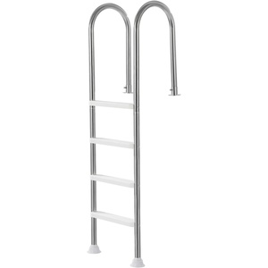 VEVOR Swimming Pool Ladder, 4-Step Double Handrails Stairs with Non-Slip Heavy Duty Steps, Stainless Steel Load Capacity 265 lbs, for 54 in Inground Pools with Mounted Deck Board Indoor & Outdoor(4-Step)