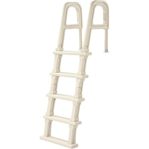 VEVOR Swimming Pool Ladder, 75°Inclined 5-Step Double Handrails Stair, Non-Slip Heavy Duty Steps, Load Capacity 300 lb, for 48-54 in Inground & Above-Ground Pools of Any Deck Surface Indoor & Outdoor(White)