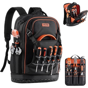 VEVOR Tool Backpack, 65 Pockets, Heavy-duty Tools Storage Organizer Work Bags Backpack with Laptop Compartment & Molded Base, Electrician Jobsite Backpack for Electrician, Repairman, and HVAC Techs(Oxford Fabric)