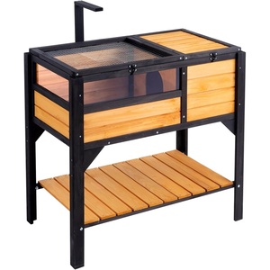 VEVOR Tortoise Habitat, Cedar Wooden Tortoise House Indoor & Outdoor, Tortoise Enclosure with Light Stand, Reptile Enclosure Small Animal Cage with Stand Legs for Gecko, Lizard, Snake(C With Legs)