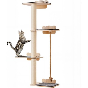 VEVOR Wall Mounted Cat Shelves, Cat Wall Shelves and Perches with Jumping Boards, Cat Beds, Hammocks & Cat Tree, Cat Furniture and Shelves up to 40 lbs for Sleeping, Playing, Climbing, Set of 9(Fixed)