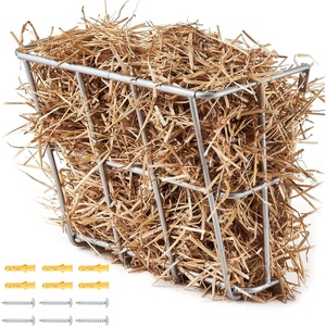 VEVOR Wall Mounted Hay Rack, 18.5 Gallon Livestock Feeder with 2.5 Gallon Feed Tray, 2 in 1 Hay and Grain Feeder, Feeds up to 5 Goats, Heavy-Duty Galvanized Steel Goat Feeders for Farm Sheep Horses(Wall-Mounted)