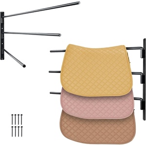 VEVOR Wall Mounted Saddle Rack, 30.9 x 29.9 x 5.5 in, Swing Out Saddle Holder, Six Tiers Horse Saddle Stand, Space Saving Horse Pad and Blanket Rack for Tack Room Organization Trailer Accessories(3 Tiers-2 Packs)