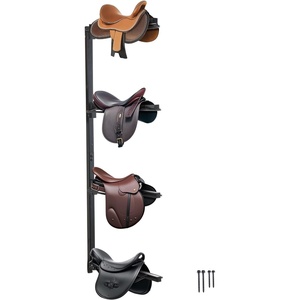 VEVOR Wall Mounted Saddle Rack, 30.9 x 29.9 x 5.5 in, Swing Out Saddle Holder, Six Tiers Horse Saddle Stand, Space Saving Horse Pad and Blanket Rack for Tack Room Organization Trailer Accessories(Large 4 Tiers-1 Pack)