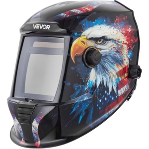 VEVOR Welding Helmet Auto Darkening, 3.94″ x 3.15″ True Color Welding Hood, Solar-Powered Welder Mask 4 Arc Sensors, Wide Shade 4/5-9/9-13 for TIG MIG Weld Cutting Grinding Application – METIS Series(National Flag Pattern 12sq.in)