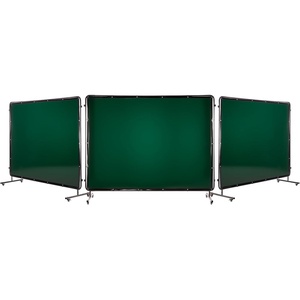 VEVOR Welding Screen with Frame, 3-Panel 6 x 8 FT Welding Curtain Screen, Flame-Resistant Vinyl Safety Protection Screens with 12 Wheels & 6-Level UV Protection for Workshop/Industrial Use, Dark Green(Dark Green)