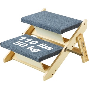 VEVOR Wood Pet Stairs, 4-Step Dog Stairs for High Beds, Sofa & Cars, 150lbs Load Capacity, Non-Slip Surface, Stable Cat & Dog Step Ladder for Small Medium Large Older Pet Puppy Essentials(Natural)