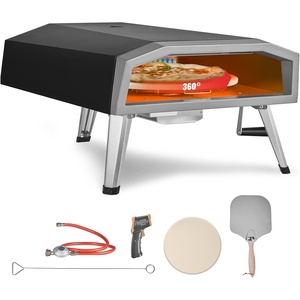 VEVOR Wood-Fired Pizza Oven Outdoor, 12″ Auto Rotate Pizza Ovens, Portable Pellet Pizza Maker with Thermometer & Electric Rotating System, Pizza Stone, Carry Bag & Shovel for Backyard, Patio, Camping(16 Inch)