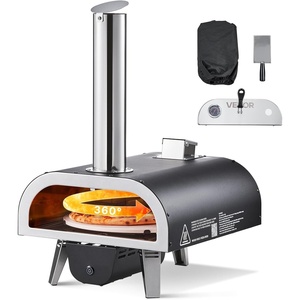 VEVOR Wood-Fired Pizza Oven Outdoor, 12″ Auto Rotate Pizza Ovens, Portable Pellet Pizza Maker with Thermometer & Electric Rotating System, Pizza Stone, Carry Bag & Shovel for Backyard, Patio, Camping(12 Inch)