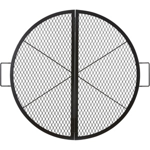 VEVOR X-Marks Fire Pit Grill Grate, Round Cooking Grate, Heavy Duty Steel Campfire BBQ Grill Grid with Handle and Support X Wire, Portable Camping Cookware for Outside Party & Gathering, 30 Inch Black(36 inch Round Foldable)
