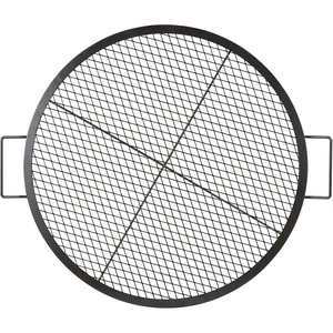 VEVOR X-Marks Fire Pit Grill Grate, Round Cooking Grate, Heavy Duty Steel Campfire BBQ Grill Grid with Handle and Support X Wire, Portable Camping Cookware for Outside Party & Gathering, 30 Inch Black(30 x 30 x 1 inch Round Non-Foldable)