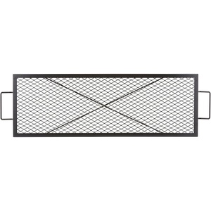 VEVOR X-Marks Fire Pit Grill Grate, Round Cooking Grate, Heavy Duty Steel Campfire BBQ Grill Grid with Handle and Support X Wire, Portable Camping Cookware for Outside Party & Gathering, 30 Inch Black(32 x 15 x 1 inch Rectangle Non-Foldable)