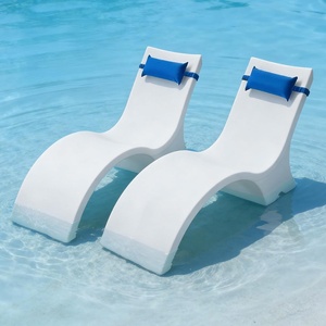 VEVOR in-Pool Lounge Chairs, Set of 2 Chaise Lounger, Inside Lounge Chairs for up to 5″ Water Depths, Fixed in Pools & Floating on Water, Suitable for All Pool Types, Poolside & Sun Deck Tanning(68.8″ x 23″x 40.16″)