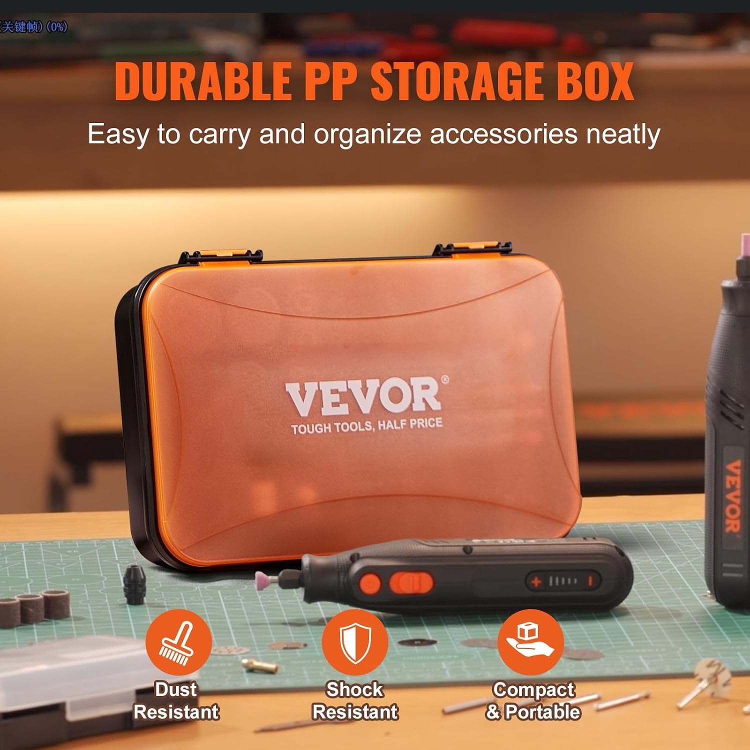 image:imageVEVOR 136Piece Cordless Rotary Tool Kit DC8V Portable Mini Power Rotary Tool 5 Speeds 500030000RPM MultiPurpose DIY Tools for Engraving Sanding Polishing Carving Grinding Cutting DIY Craft375PCS Accessories
