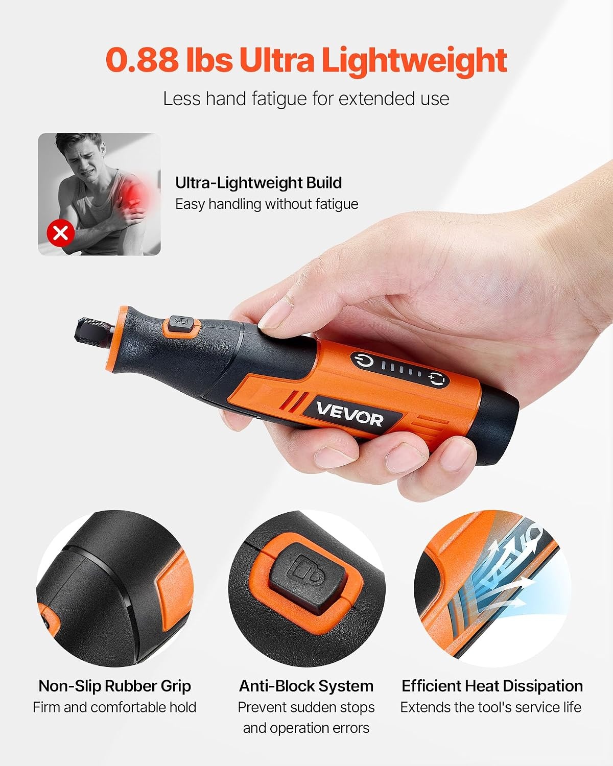 image:imageVEVOR 136Piece Cordless Rotary Tool Kit DC8V Portable Mini Power Rotary Tool 5 Speeds 500030000RPM MultiPurpose DIY Tools for Engraving Sanding Polishing Carving Grinding Cutting DIY Craft73PCS