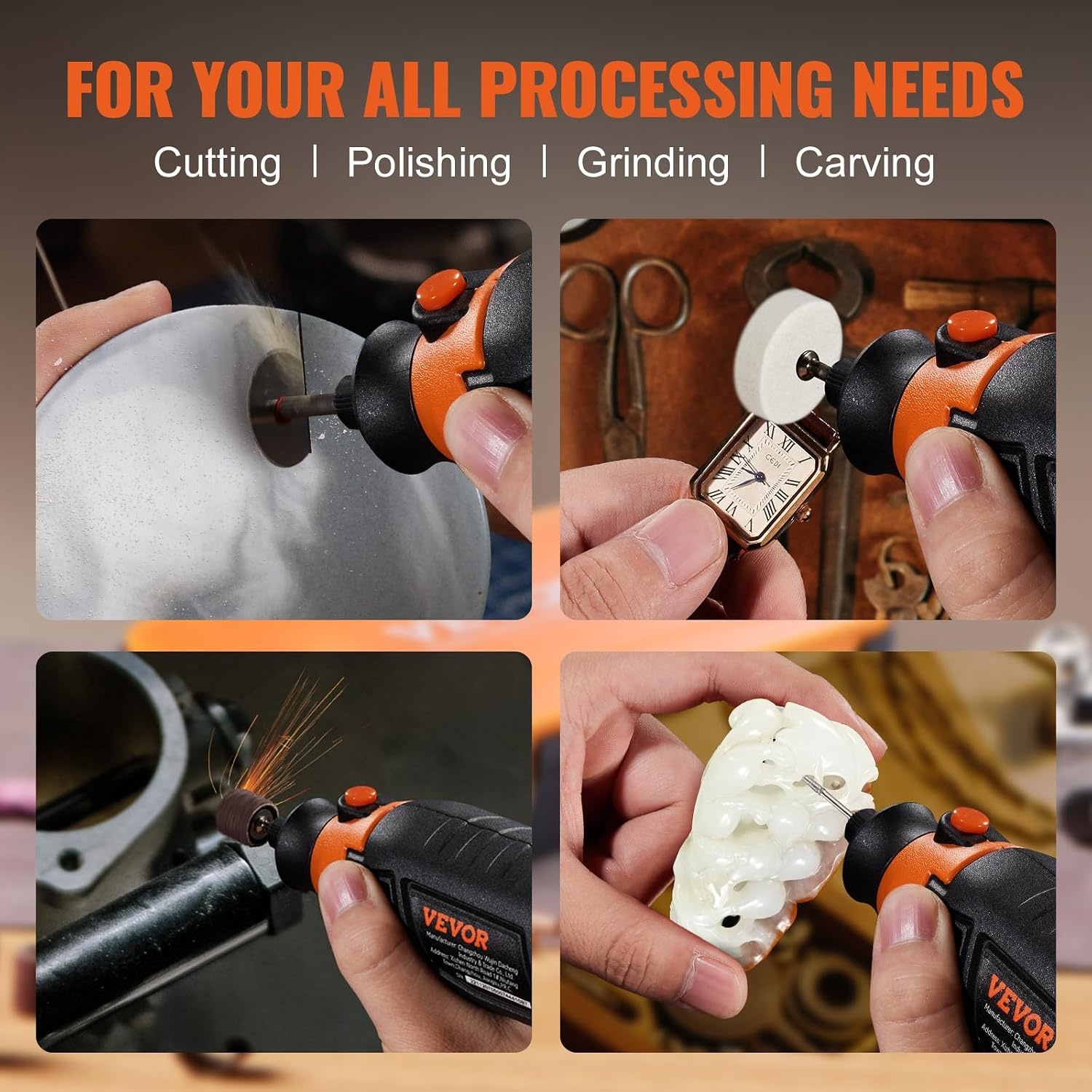image:imageVEVOR 136Piece Cordless Rotary Tool Kit DC8V Portable Mini Power Rotary Tool 5 Speeds 500030000RPM MultiPurpose DIY Tools for Engraving Sanding Polishing Carving Grinding Cutting DIY Craft375PCS Accessories