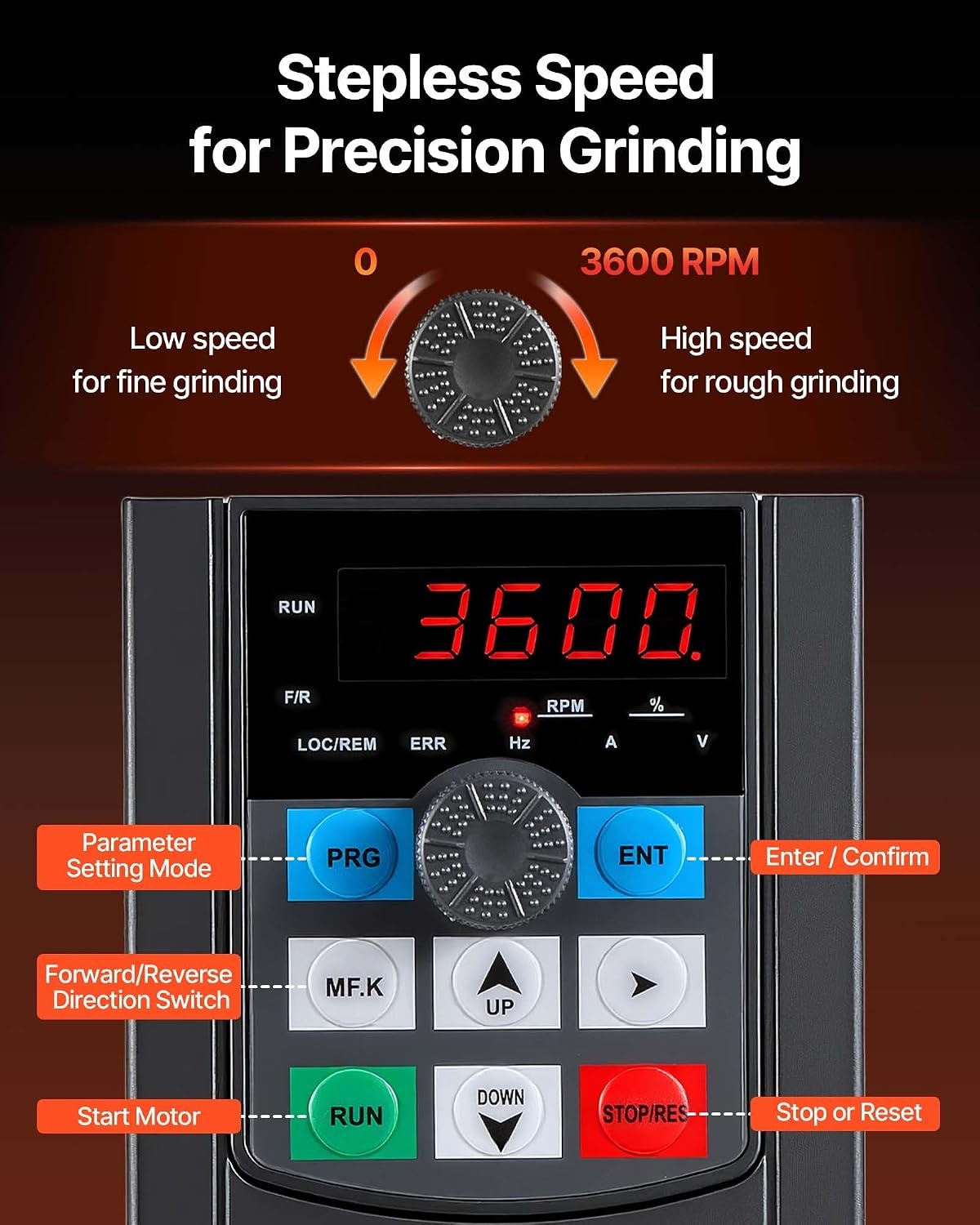 image:imageVEVOR 1500W 2HP Belt Sander Grinder 2 x 82 Variable Speed Belt Grinder for Metalworking 3 in 1 Belt Sander Polisher with 3 Grinding Moulds amp Flat Platen Tool Rest for Knife Making822 in2800RPM