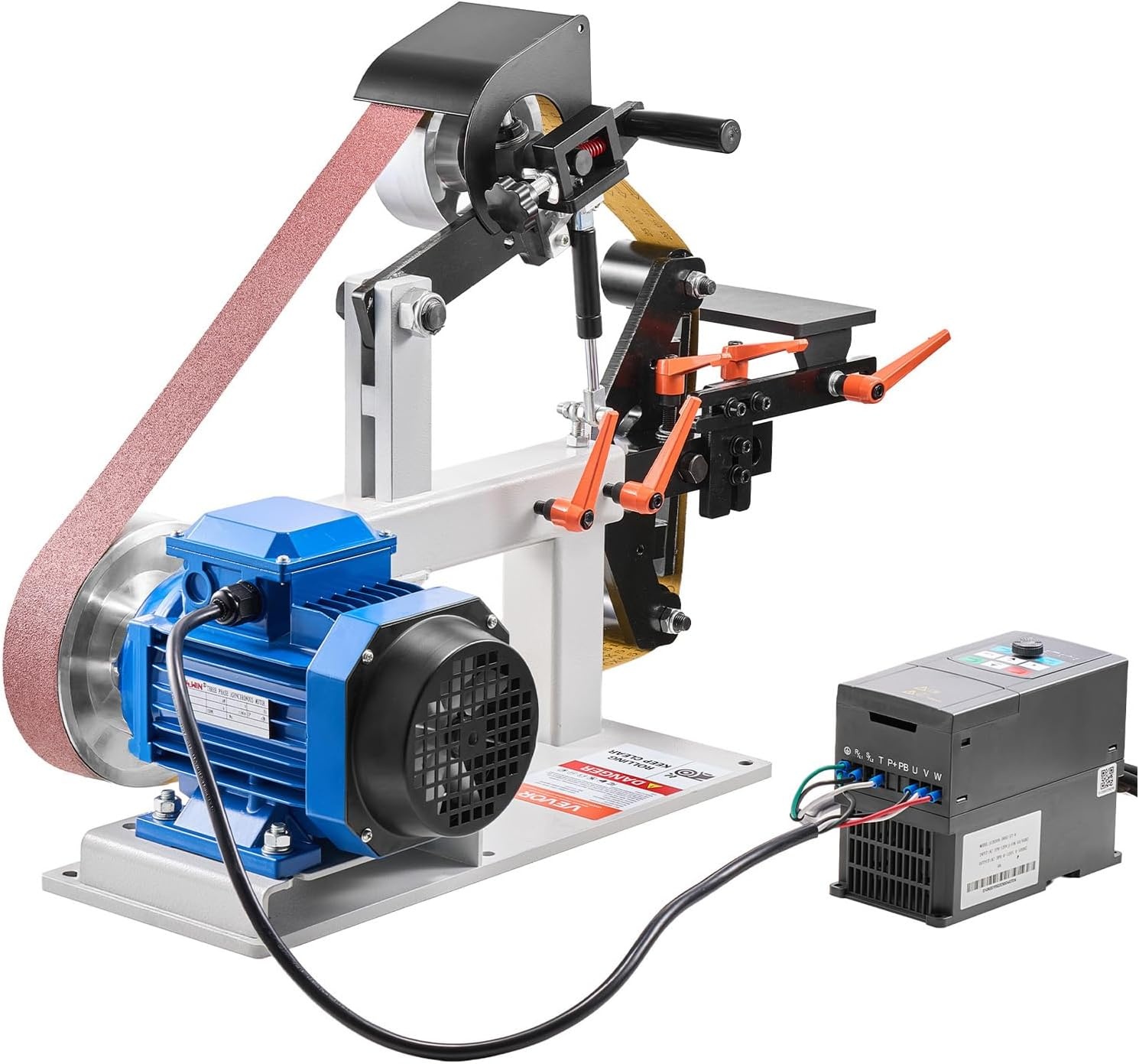 image:imageVEVOR 1500W 2HP Belt Sander Grinder 2 x 82 Variable Speed Belt Grinder for Metalworking 3 in 1 Belt Sander Polisher with 3 Grinding Moulds amp Flat Platen Tool Rest for Knife Making822 in2800RPM