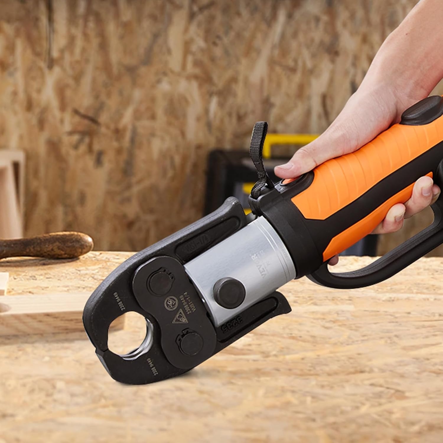 image:imageVEVOR 18V Press Tool 32KN Electric Pipe Crimping Tool for 12 to 2 Copper Pipes 360 Rotation Automatic Crimper with Brushless Motor amp 6 Jaws Compatible with ProPress6 VUS Press Jaws