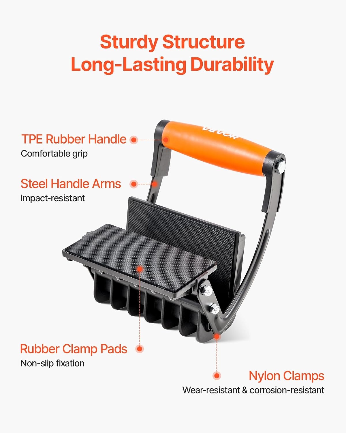 image:imageVEVOR 2 Pack Panel Carrier Plywood and Drywall Lifting Tool with 01 Inch Grip Range Single Hand Clamp Lift Tool with NonSlip Grips for Plastic Boards Plywood board Drywall 200lbs Single Clamp