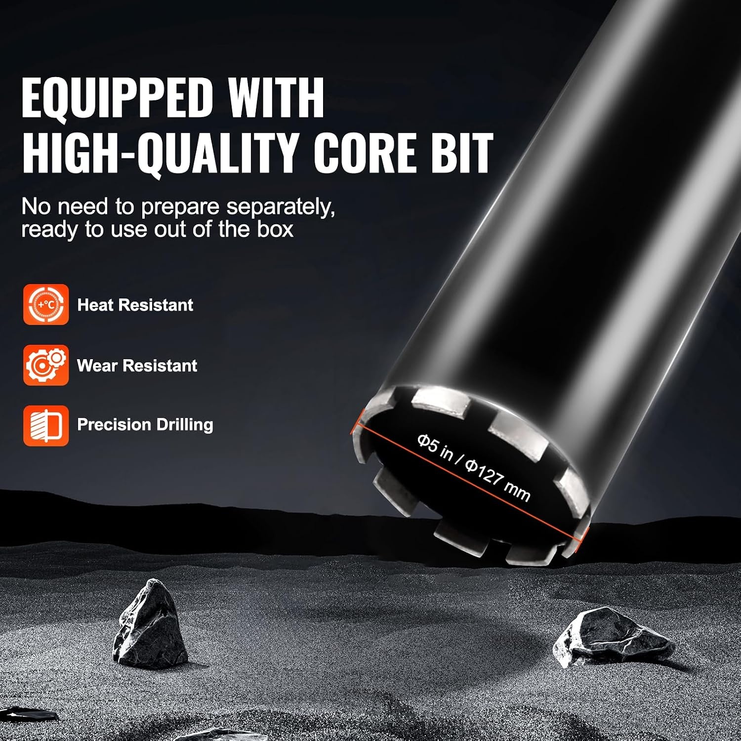 image:imageVEVOR 2 in 1 Handheld amp Standmount Core Drill 0863in Drilling Diameter 2000W Powerful Concrete Drilling Machine with Stand and Core Bit For Corner Operation and LargeScale Projects12in Core Drill 1 Bit