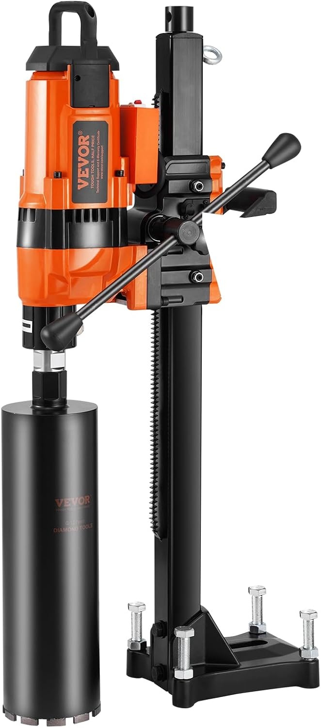 image:imageVEVOR 2 in 1 Handheld amp Standmount Core Drill 0863in Drilling Diameter 2000W Powerful Concrete Drilling Machine with Stand and Core Bit For Corner Operation and LargeScale Projects12in Core Drill 1 Bit
