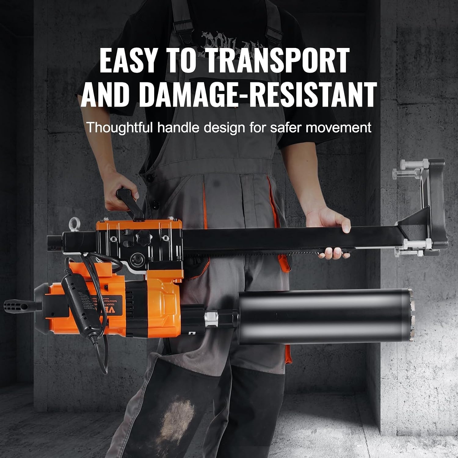 image:imageVEVOR 2 in 1 Handheld amp Standmount Core Drill 0863in Drilling Diameter 2000W Powerful Concrete Drilling Machine with Stand and Core Bit For Corner Operation and LargeScale Projects12in Core Drill 1 Bit