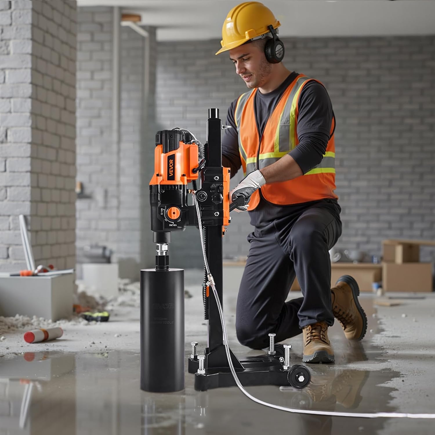 image:imageVEVOR 2 in 1 Handheld amp Standmount Core Drill 0863in Drilling Diameter 2000W Powerful Concrete Drilling Machine with Stand and Core Bit For Corner Operation and LargeScale Projects10in Core Drill 10 Bits Set