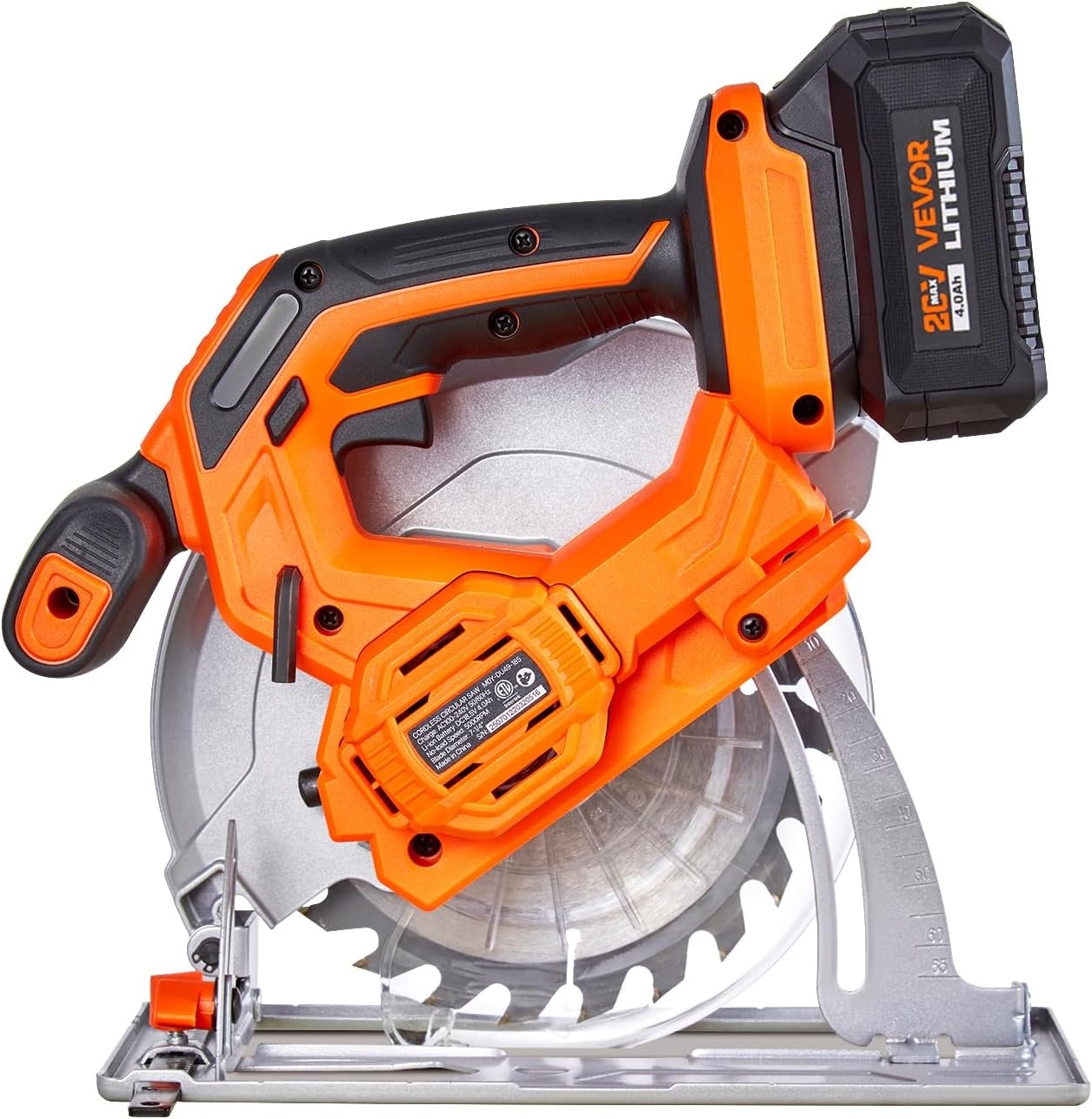 image:imageVEVOR 20V Cordless Circular Saw 612 Brushless Circular Saw 4700 RPM 045 Degree Bevel Capability LED Light Electric Circular Saw Kit with Battery and Charger Included for Wood Cutting612