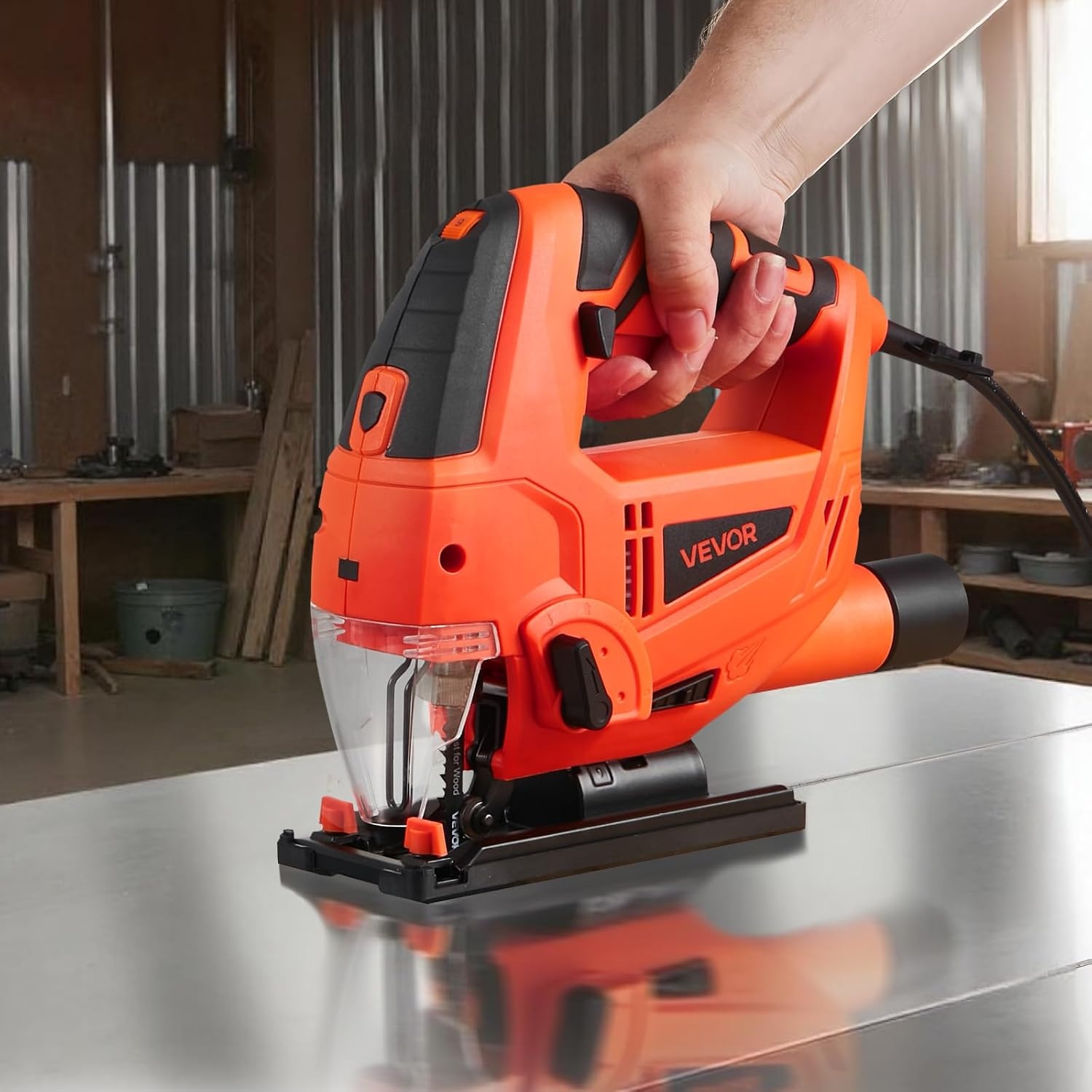image:imageVEVOR 20V Cordless Jig Saw 34 Jigsaw Tool for Makita 18V Battery 3000 SPM amp 6 Variable Speed Battery amp Charger LED Light 045 Bevel Cuts 6 Blades 4 Orbital Settings for Wood amp Metal783000spm