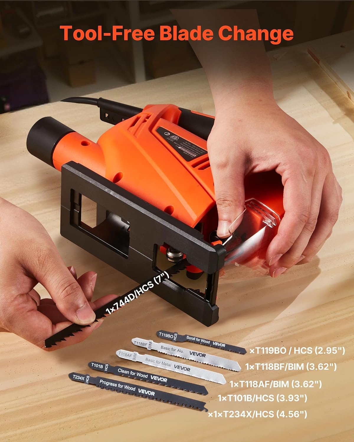 image:imageVEVOR 20V Cordless Jig Saw 34 Jigsaw Tool for Makita 18V Battery 3000 SPM amp 6 Variable Speed Battery amp Charger LED Light 045 Bevel Cuts 6 Blades 4 Orbital Settings for Wood amp Metal783000spm